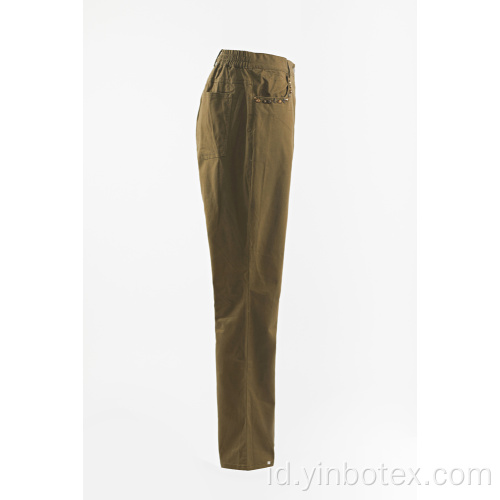 Celana lurus Ladies Dark Khaki